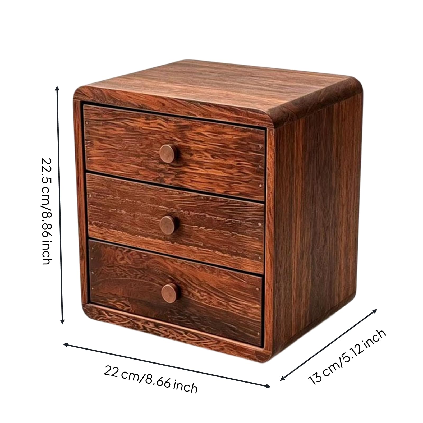 Baoblaze Organizzatore da Scrivania con Cassetti | Design Compatto Salvaspazio, Mini Cassettiera in Legno, per Comodino, Strati