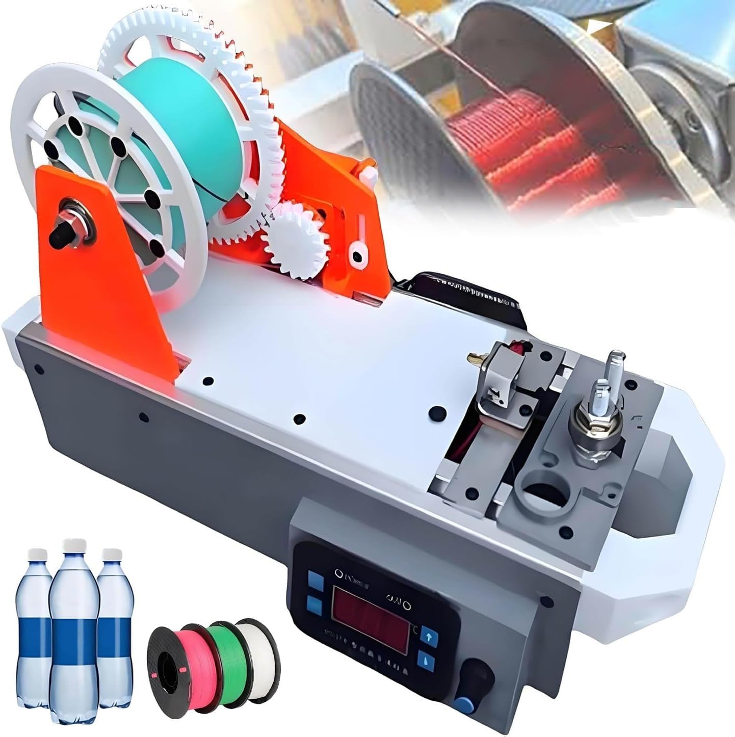 Maszyna do produkcji filamentów do druku 3D, wytłaczarka do drukarki 3D na biurko, z temperaturą (do 300 ℃) i prędkością (500-1000 G/H), do recyklingu butelek Pet(A)