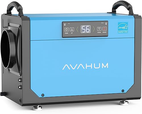 Deshumidificador comercial Crawl Space de 113 pintas, certificado Energy Star Efficient para sótano, toda la casa con manguera de drenaje, gran