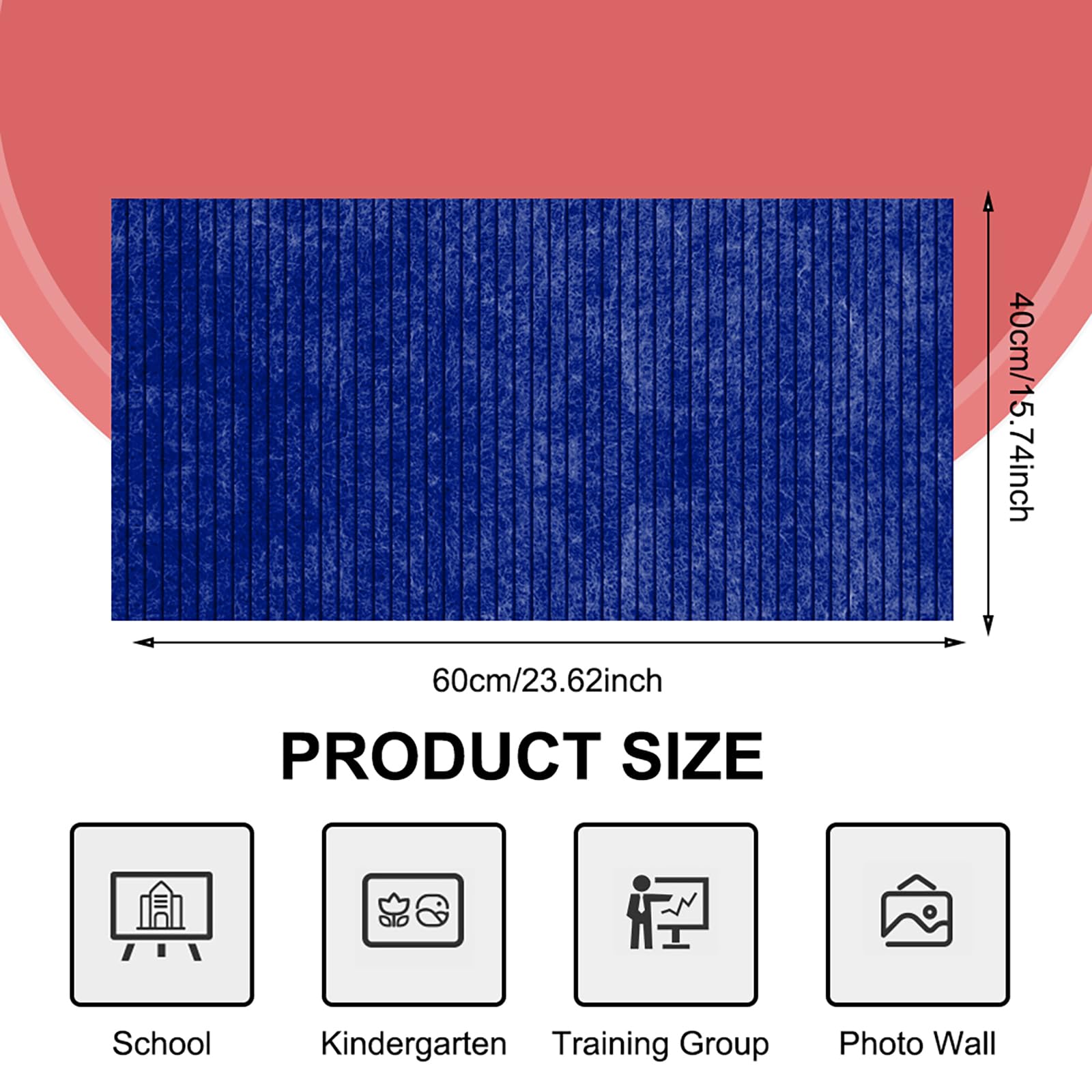 LUPATDY Bacheca Autoadesiva in Feltro, Bacheca in Sughero 60 x 40 cm, Lavagna in Sughero per Promemoria, 0,9 cm Spessore, Decorazione da Parete, Lavagna Pieghevole con Puntine, Blu