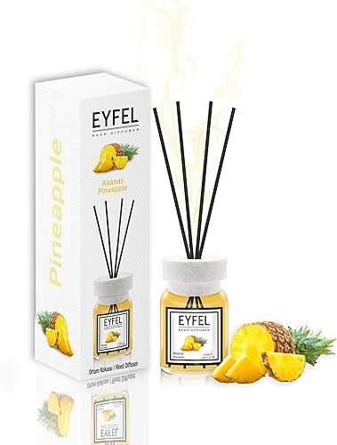 EYFEL - Difusores de varillas para el hogar, juego de difusor de aceite de piña de 4.05 onzas líquidas, difusor de baño, fragancias para el hogar,