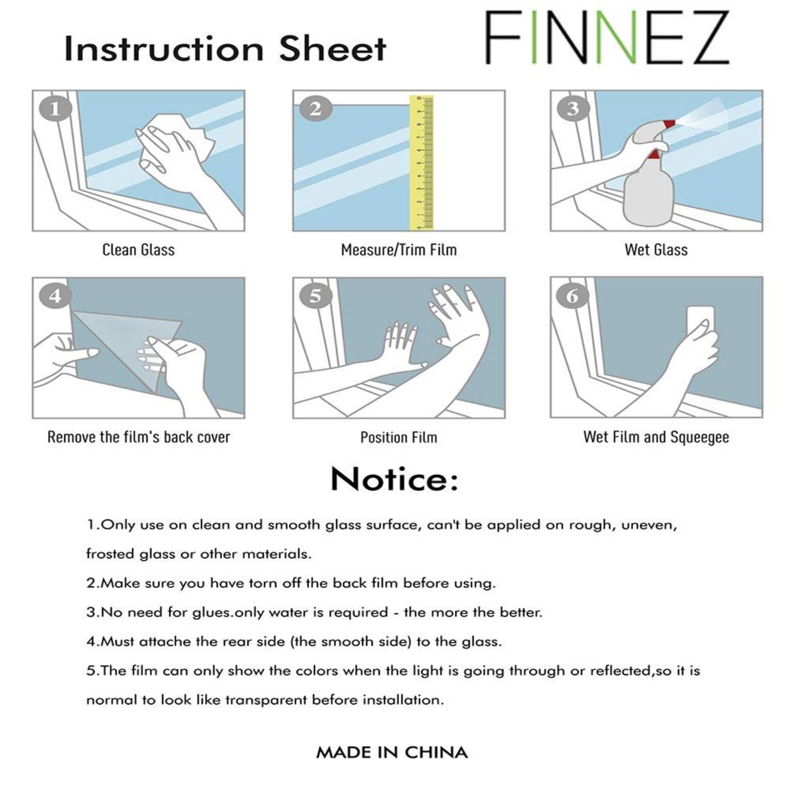 Finnez Film d'intimité 3D sans Colle pour fenêtre - Contrôle de la Chaleur - Anti-UV - 90 cm x 4 m - Arc-en-Ciel