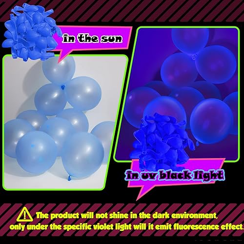 Miniatura 4 de 80 globos de neón UV, globos de fiesta de neón que brillan en la oscuridad, globos de luz negra UV que brillan en la oscuridad para decoraciones de
