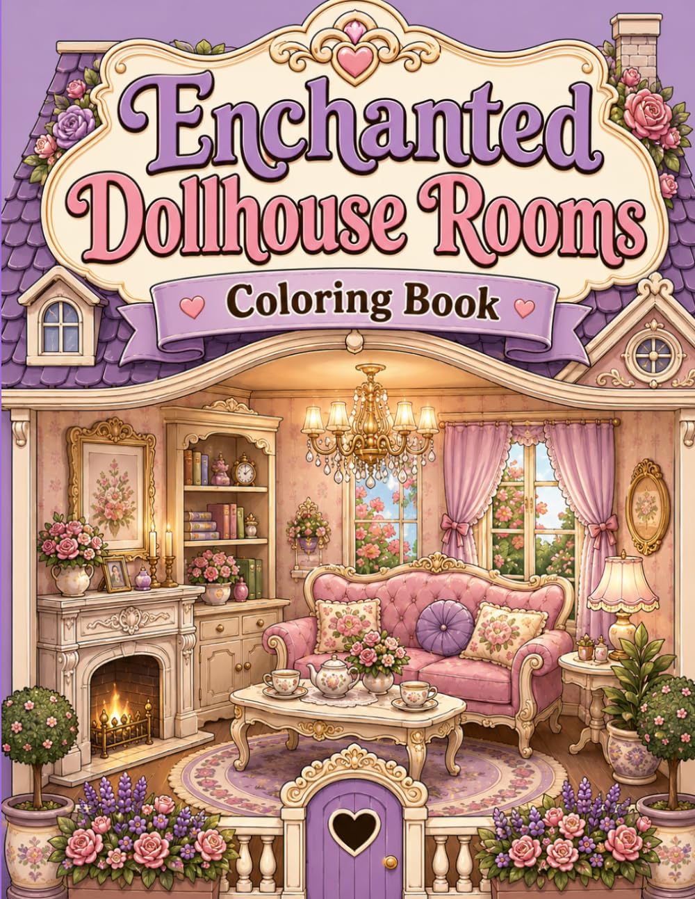 Enchanted Doll House Coloring Book for Adults: Magical Miniature Rooms, Whimsical Interiors, Fantasy Dollhouse Scenes, Stress Relief Art, Relaxing Creative Coloring Pages for Mindful Escapes