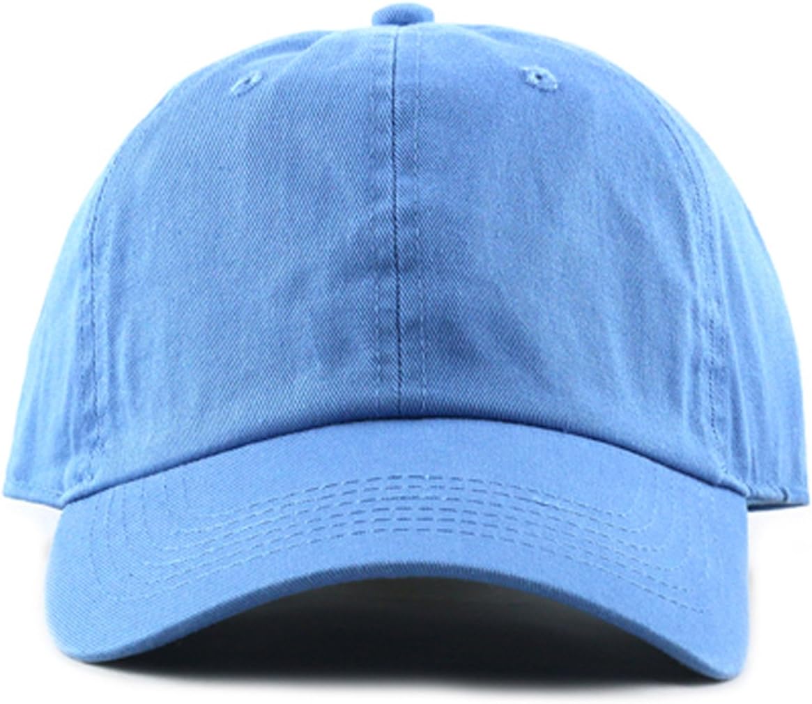 MIRMARU Plain Stonewashed Cotton Adjustable Hat Low Profile Baseball Cap.