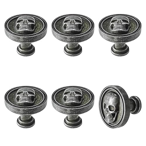 BAMI-LEE House 6PCS Skull Cabinet Knobs