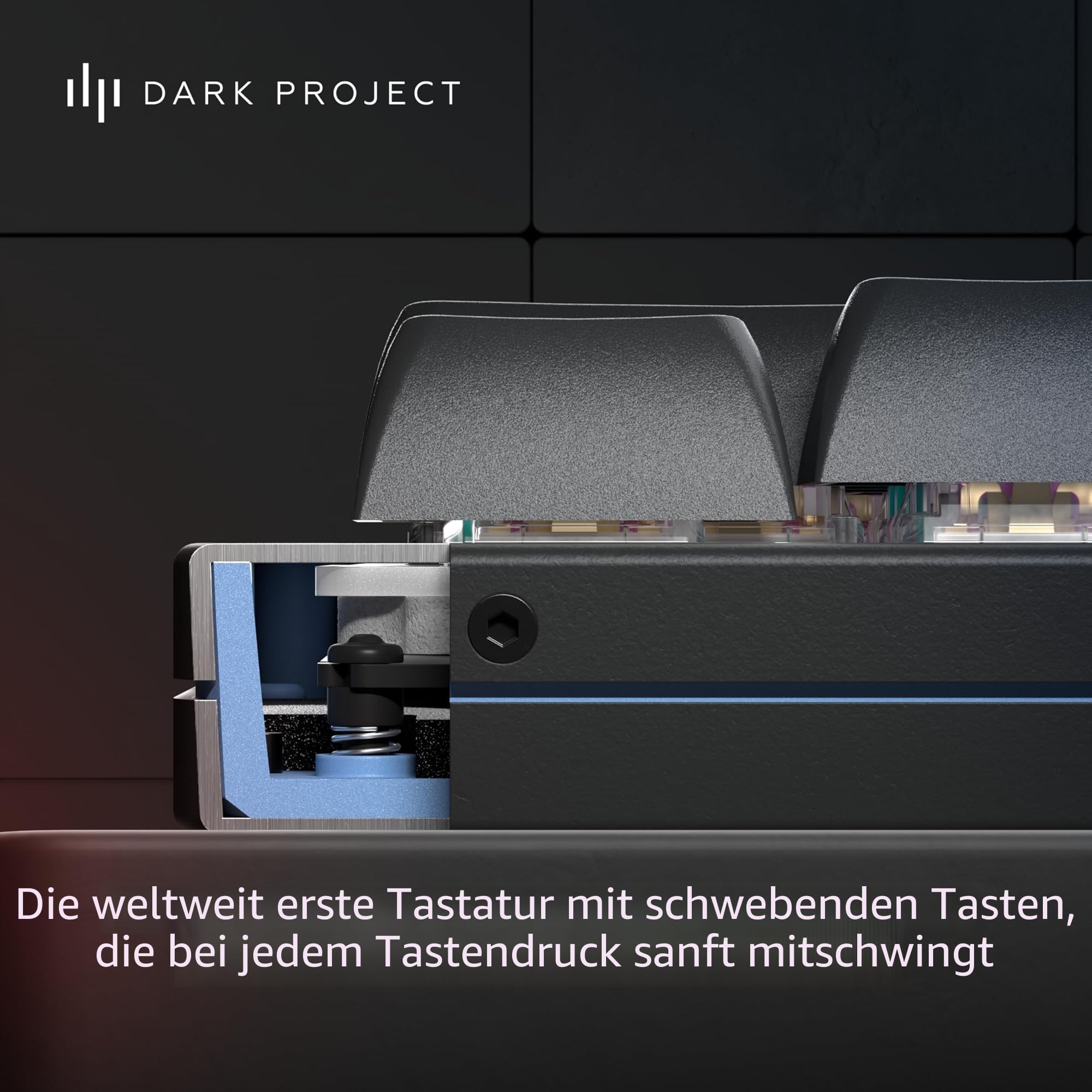 Dark Project ALU87A Midnight Mechanische Gaming-Tastatur | ISO Multi | Hot-Swap | G3MS Zircon Speed-geschmierte Schalter | Gefettete Stabilisatoren | Flex Gasket Mount | Aluminium | TKL 80% | RGB
