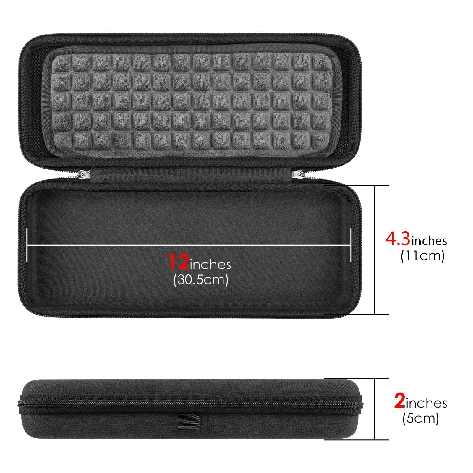 Linkidea Étui de Voyage Rigide pour Clavier Compact 60%, Ordinateur 61 Touches sans Fil/Filaire - Boîte de Transport de Protection - Compatible avec Razer Huntsman Mini 60%, Logitech G Pro X 60,