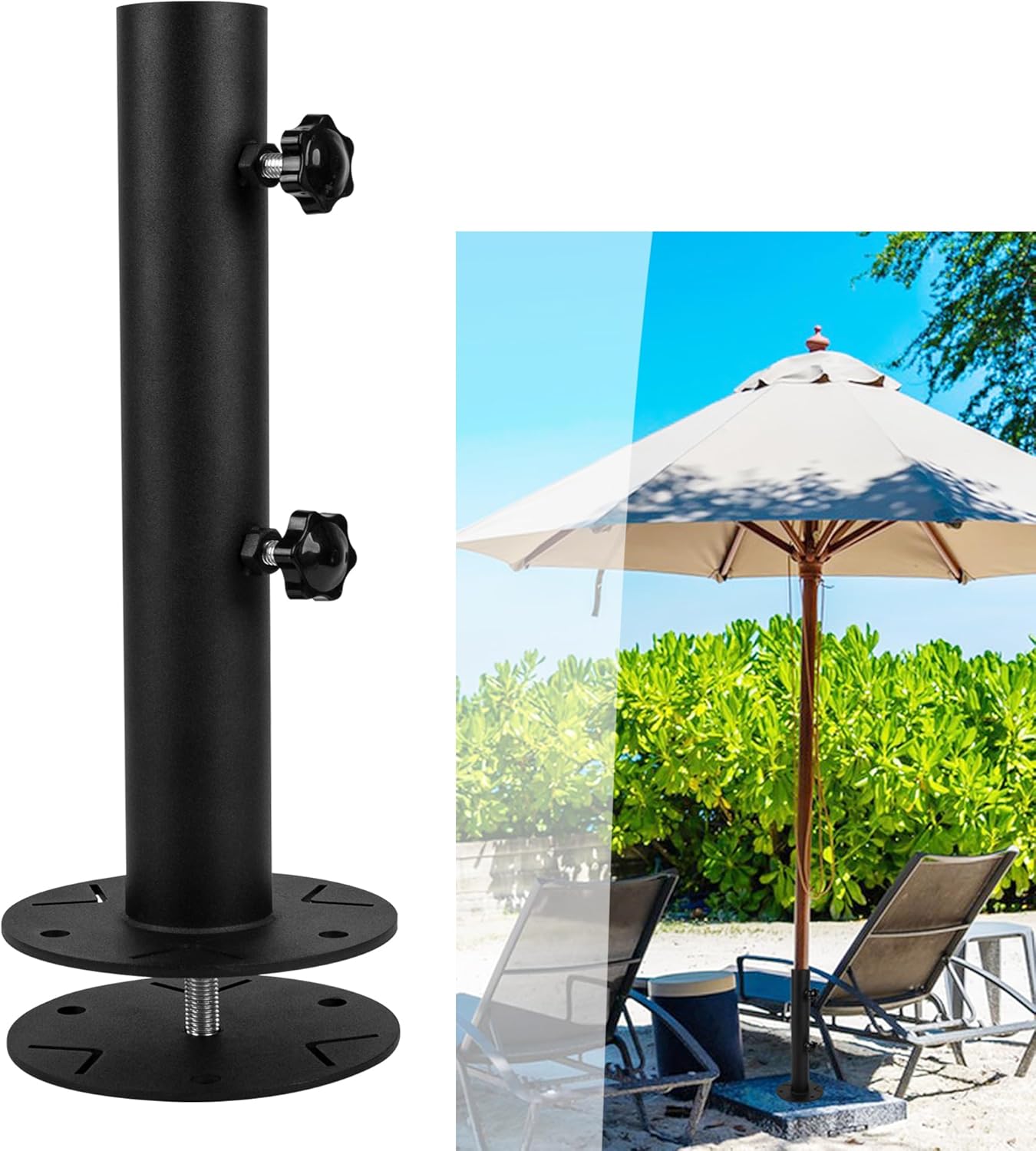 Universal Granite Umbrella Stand Tube Outdoor, Umbrella Pole Replacement Umbrella Mount, Stone Umbrella Tube Base for Outside,Upgrade Heavy Duty Umbrella Stand Tube Set for Granite