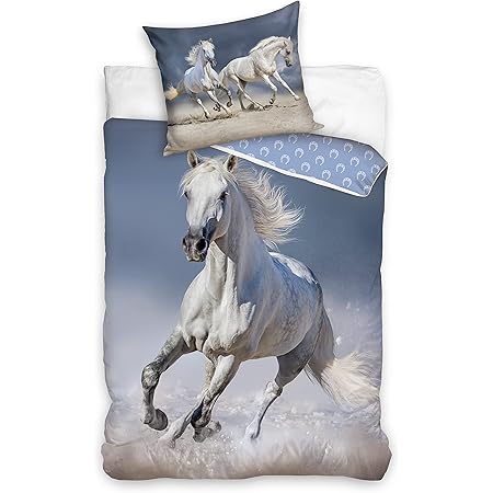 Bettw sche Mit Pferd Wei Butterfly 135 X 200 Cm 80 X 80 Cm bettw-sche-mit-pferd-wei-butterfly-135-x-200-cm-80-x-80-cm