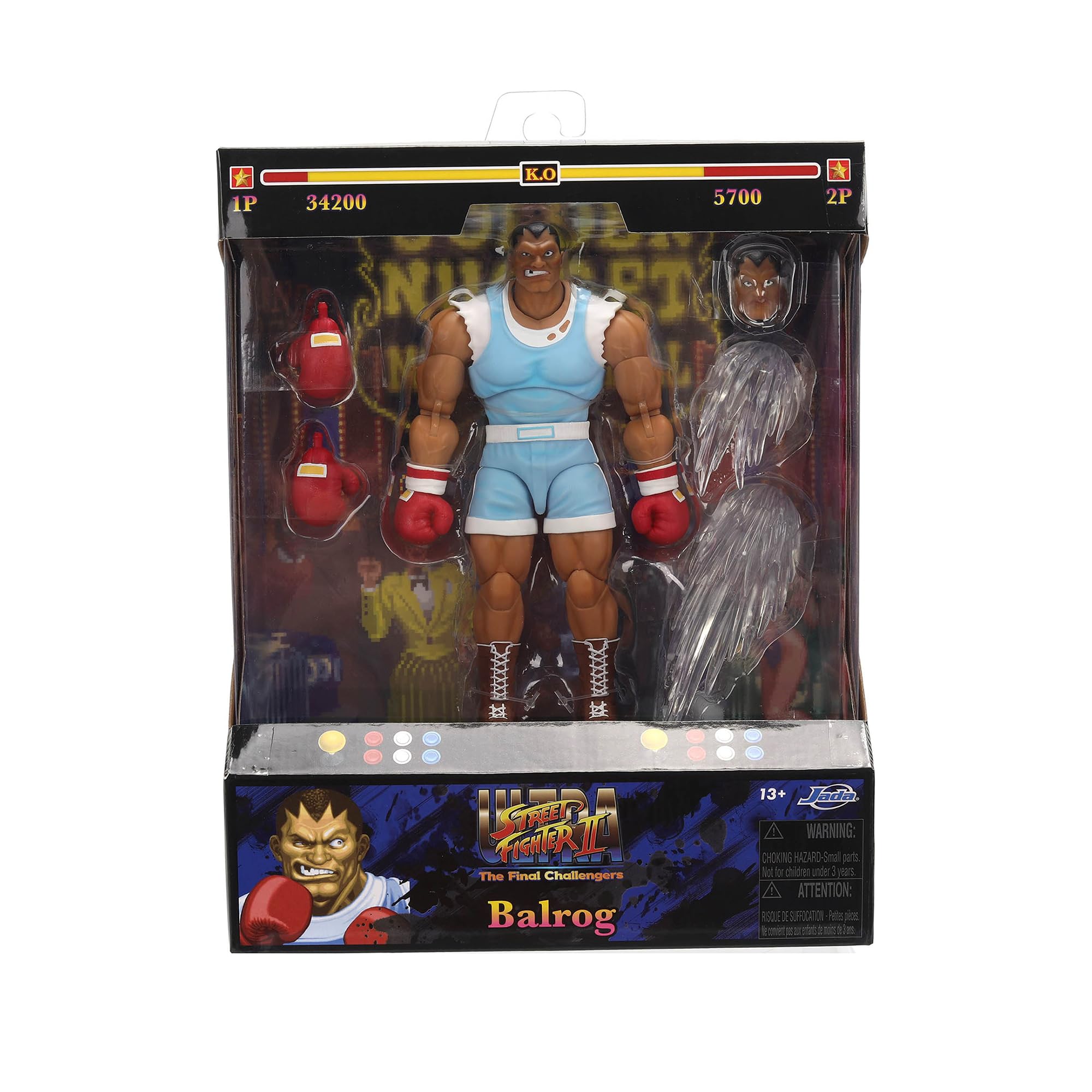 Jada Street Fighter Figurka Balrog 17 cm Przegubowa z wymiennymi akcesoriami Figurka kolekcjonerska 13 lat (9335741314R00)