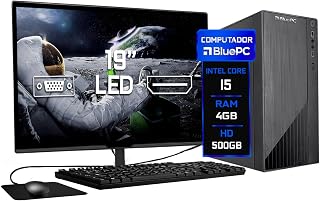 Computador Completo Blue PC Intel Core i5 4GB HD 500GB Monitor 19" HDMI LED Teclado e Mouse