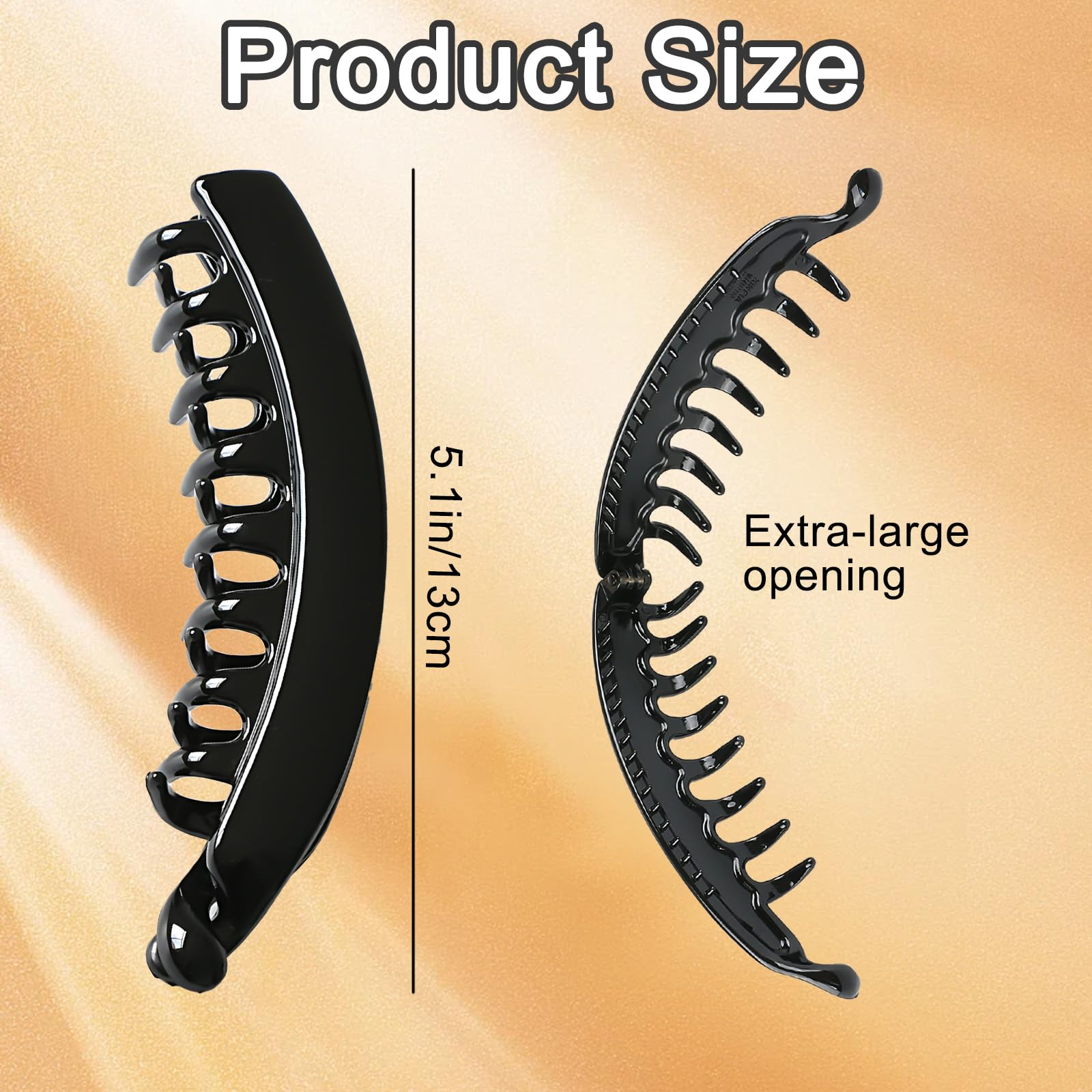 4 Pcs Banana Hair Clips, Large Banana Hair Clip for Thick Hair Strong Hold Ponytail Hair Clip - Image 2