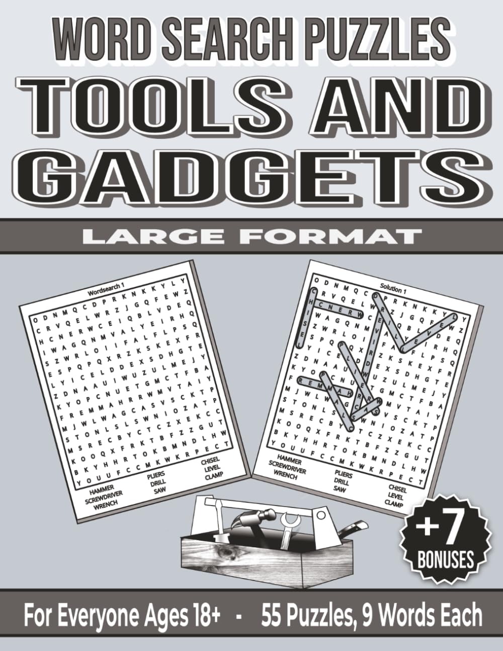 Tools and Gadgets - Word Search Puzzles: Screen-Free! Challenging Brain Activity for Adults (Word Search for Everyone Ages 18+)
