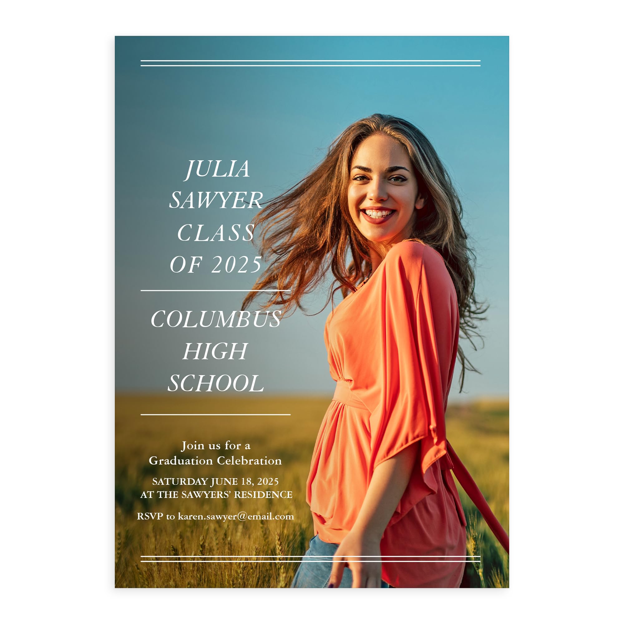 Let's Make Memories Personalized Graduation Announcements Class of 2025-25 Premium Quality Invitations - 5x7 - Custom Photo Cards & White Envelopes -