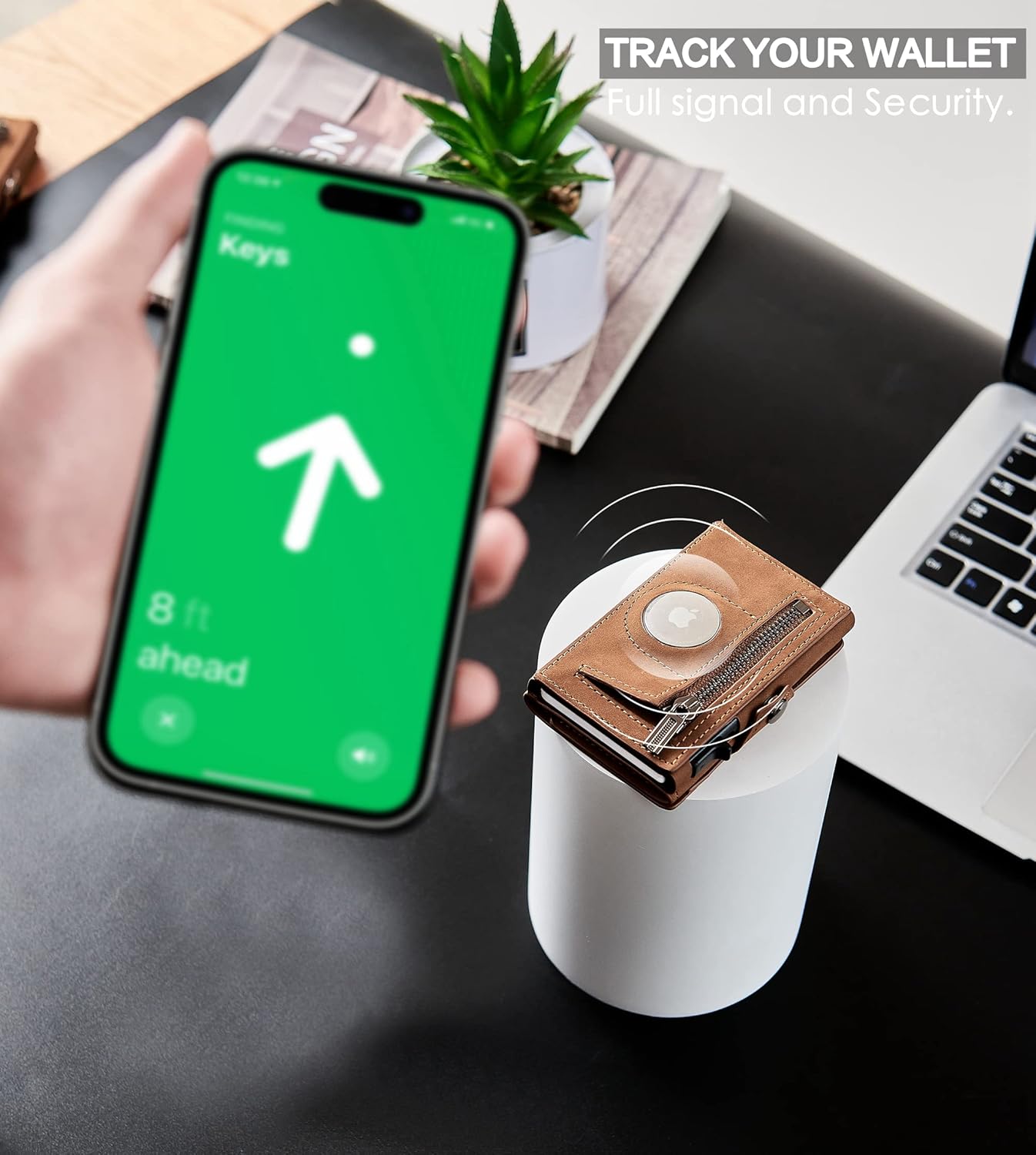 Men's Slim Wallet, Brown 3.0, 100% Full Grain Leather, RFID Protected, Airtag Wallet Holder, 3" L x 4" W x 0.8" H - Image 3