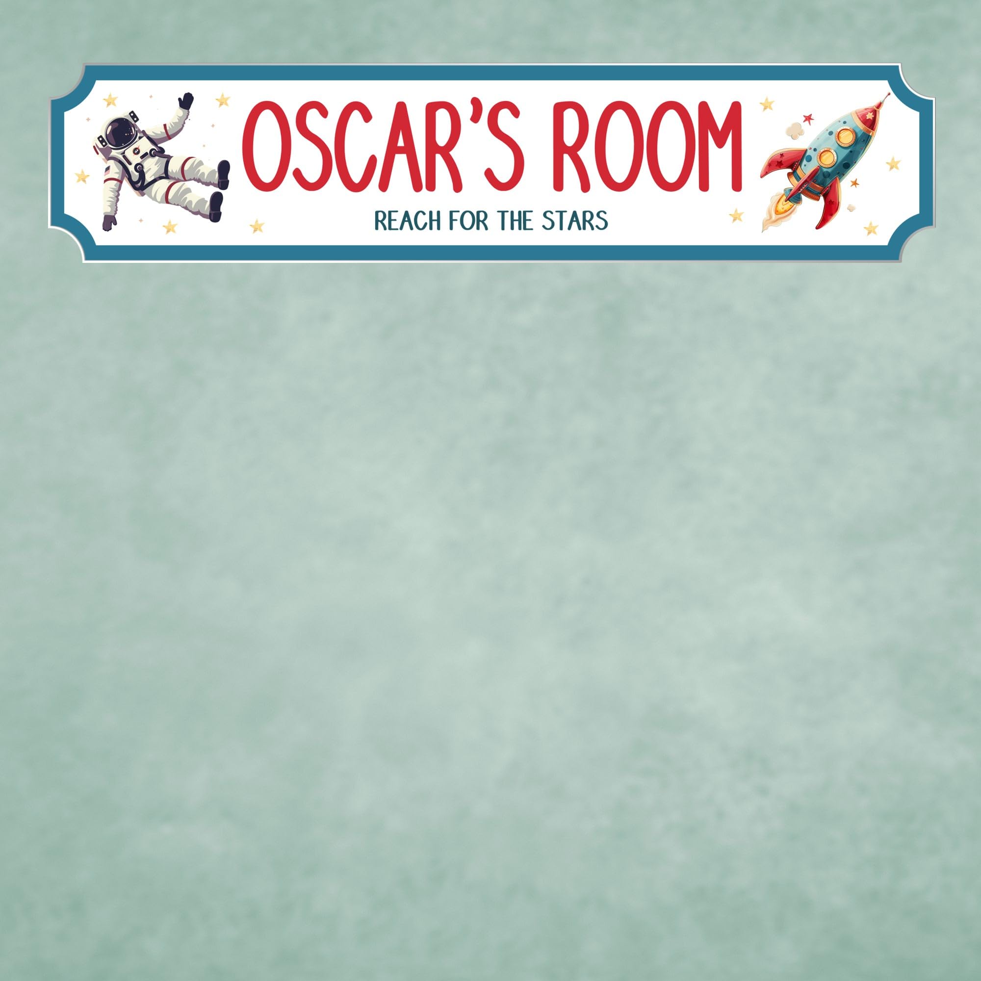 Personalised Children's Room Street Sign Plaque - Custom MDF Wood or Acrylic Sign Gift for Boys, Home, Kids Room, Games Room Decor with 7 Designs (Space, Acrylic - Small - 290mm x 63mm)