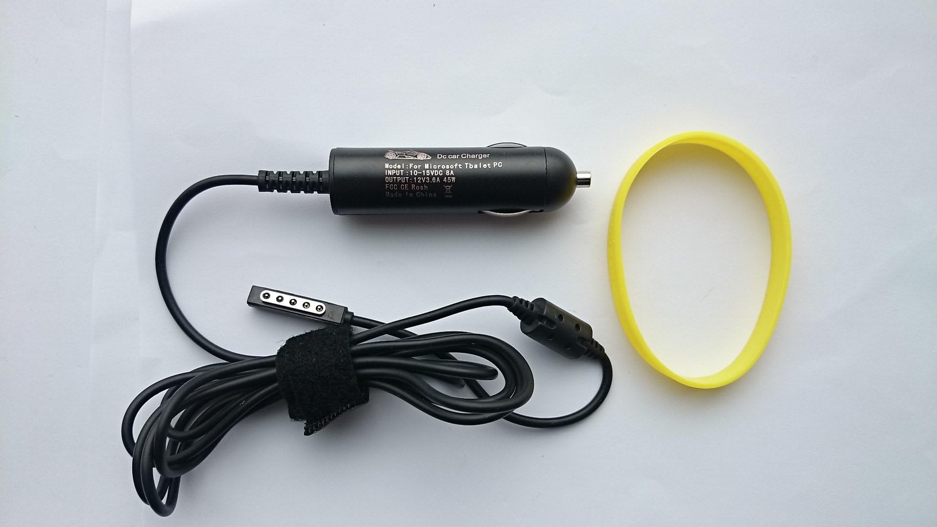 Tangca 12V 3.6A 45W Car Adaptor for Microsoft Surface Pro 10.6 Tablet Surface 2 / Surface RT / Surface PRO Windows 8 + Tangca Silicone Bracelet