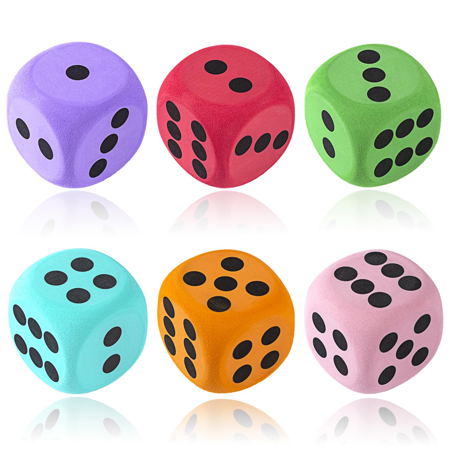 6Pcs EVA Foam Dice,3.15" Large Dice Educational Toy,Blank Slate Board Game to Get Your Lucky Numbers for Parties and Gifts