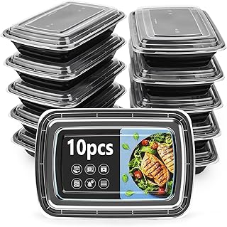 huixiaoqing 10pcs Meal Prep Containers 1 Compartment, BPA Fr
