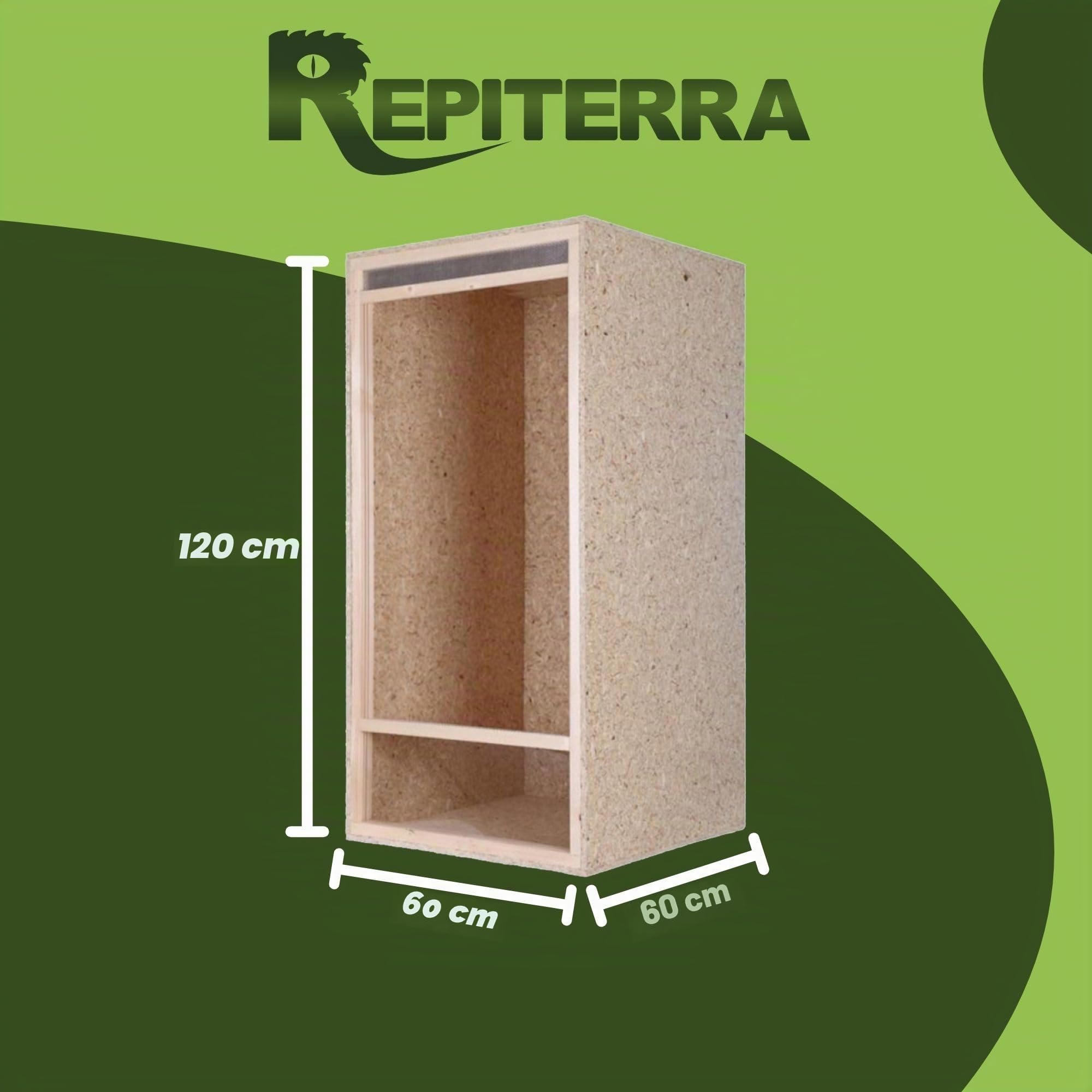 REPITERRA Terrarium en Bois OSB 60x120x60cm avec Aération Facile à Monter