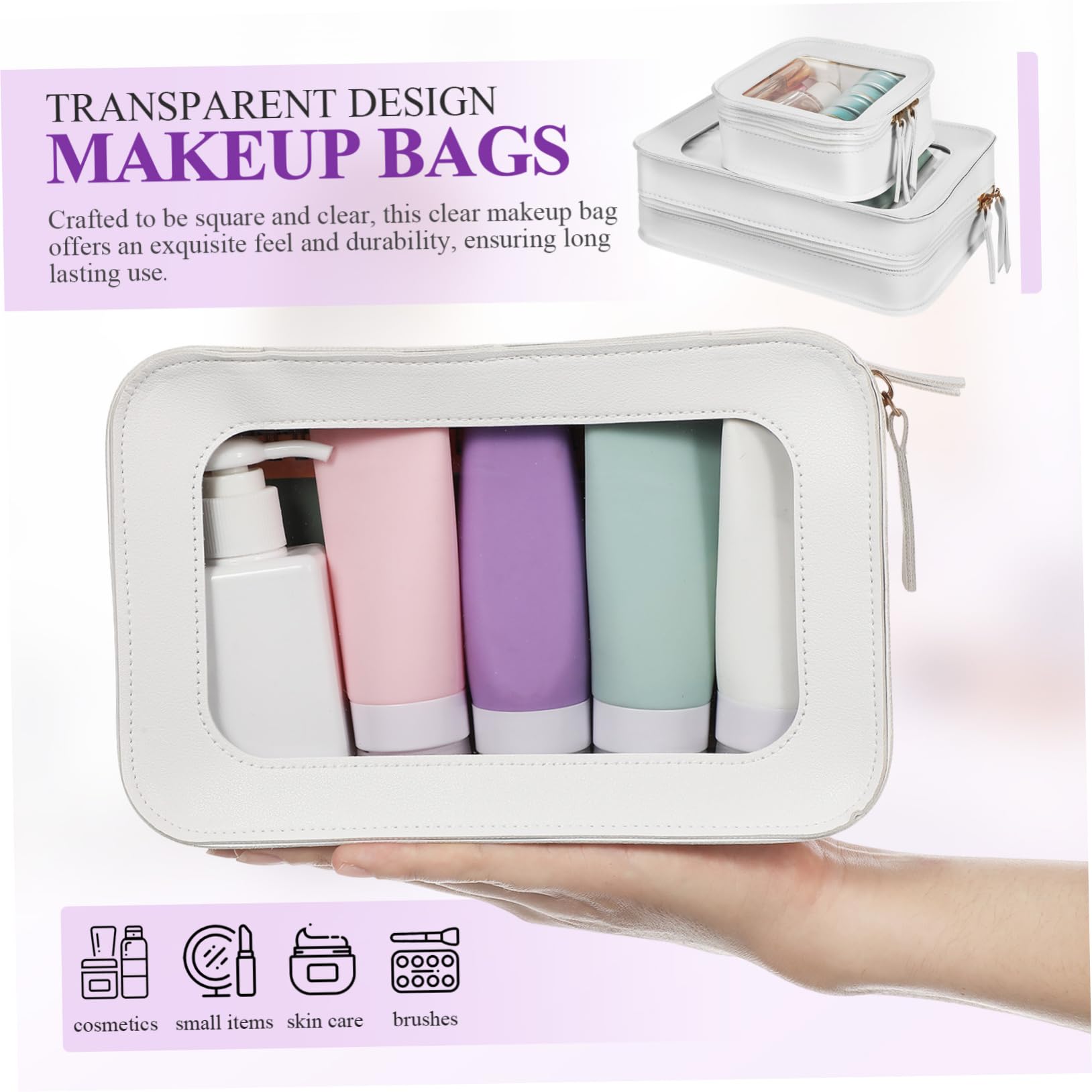 LIFKOME Borsa Cosmetica in Pvc Trasparente con Chiusura Zip per Donne da Viaggio