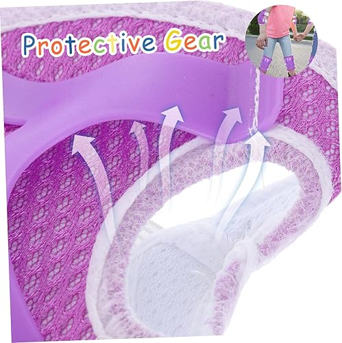 Miniatura 5 de BESPORTBLE 1 juego de 6 unidades para niños deportes muñequeras niños almohadillas coderas bicicletas niños rodilleras ejercicio bicicletas