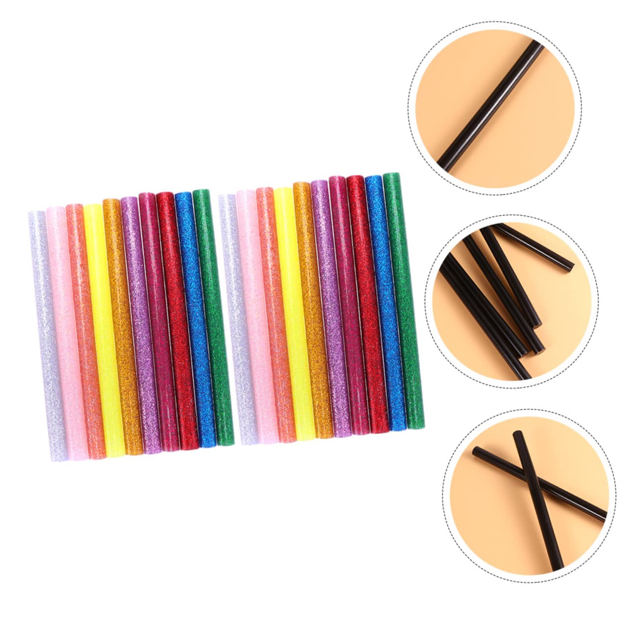 LIFKOME 100pcs Glitter Hot Melt Glue Sticks for Crafts Colorful High Adhesive Glitter Glue for Art Projects Home Repairs and Creative Sealing