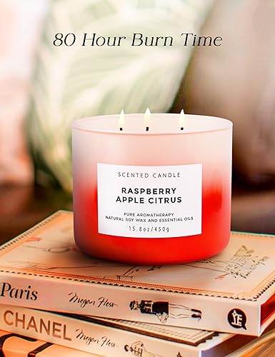 Miniatura 7 de Velas grandes perfumadas, de citronela para interior y exterior, hechas con soja natural y aceites esenciales, 3 mechas, larga duración, 80 horas de