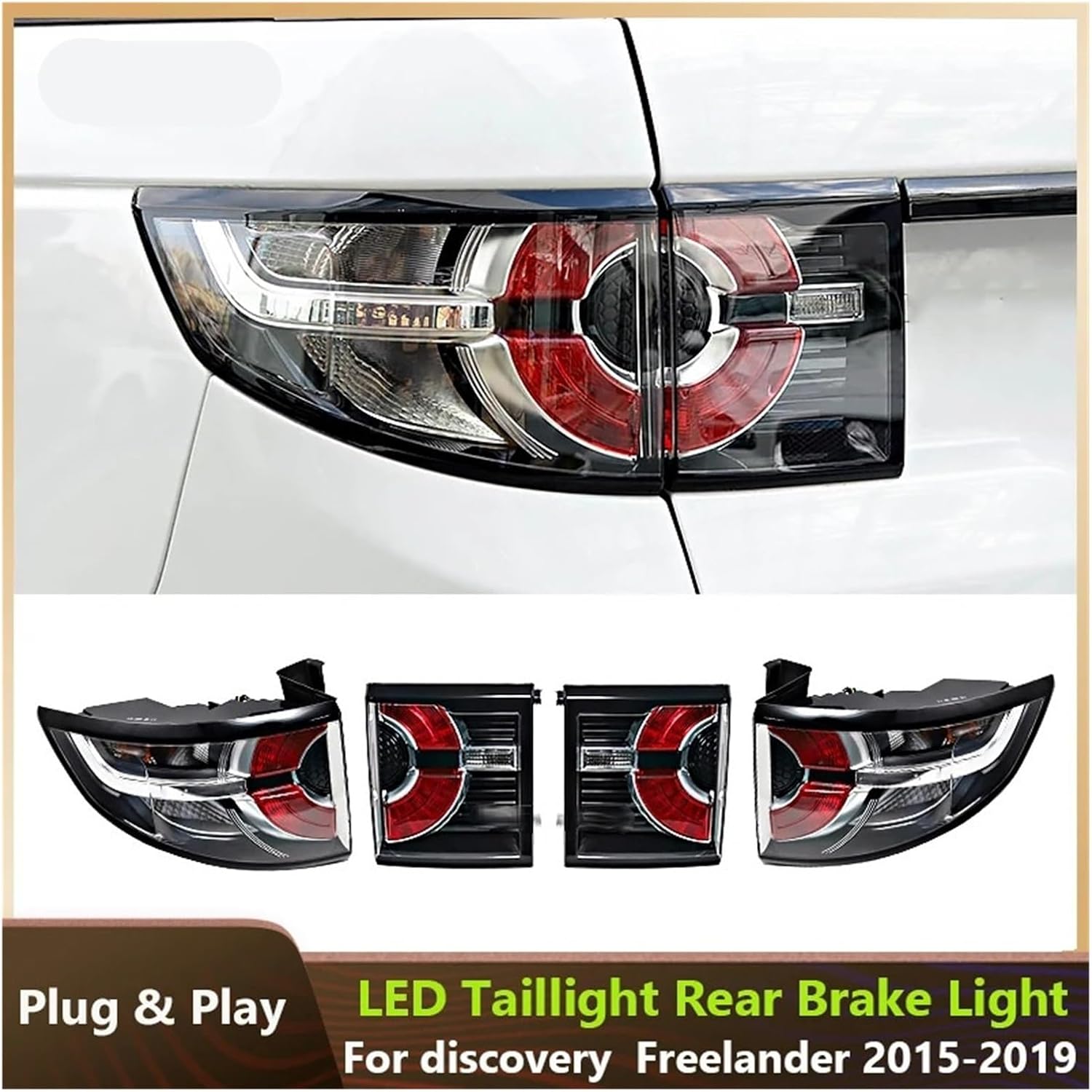 Car Rear Bumper LED Brake Light Tail Lamp Turn Signal Stop Warning Brake Lamp Compatible With Land Rover Discovery Sport 2015-2019(Outer side left)