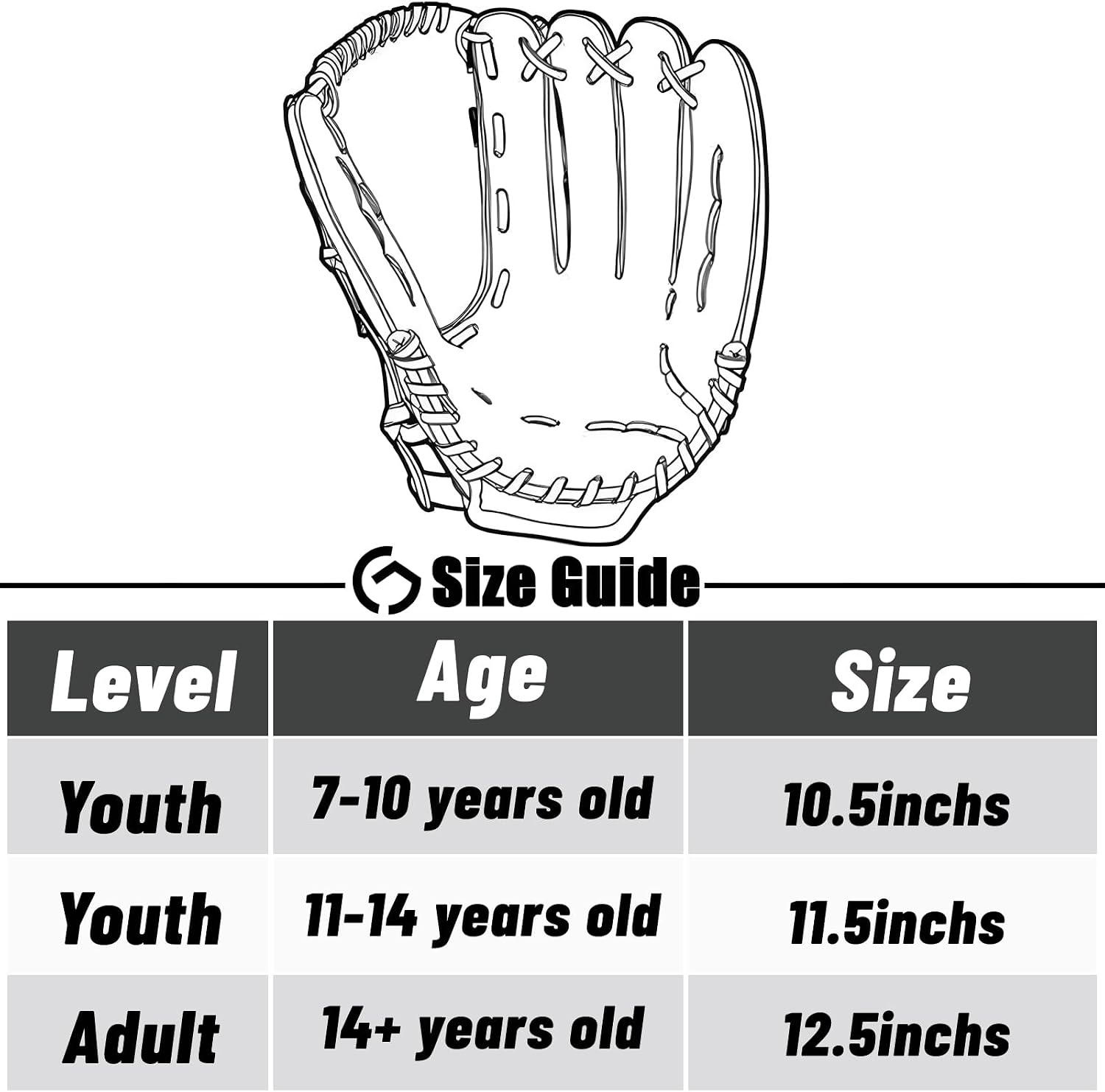 Baseball Glove,Baseball Softball Mitt with Ball for Kids Youth Adults Training and Beginner,Right Hand Throw,Left Hand Glove