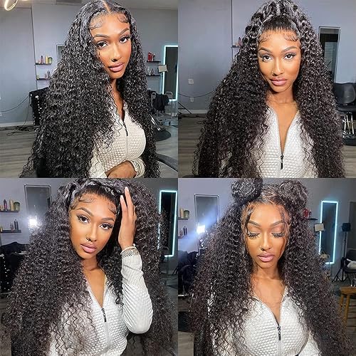 Miniatura 6 de Pelucas de cabello humano rizado con encaje frontal transparente HD de 13 x 4 pulgadas, pelucas de encaje frontal transparente HD con cabello de