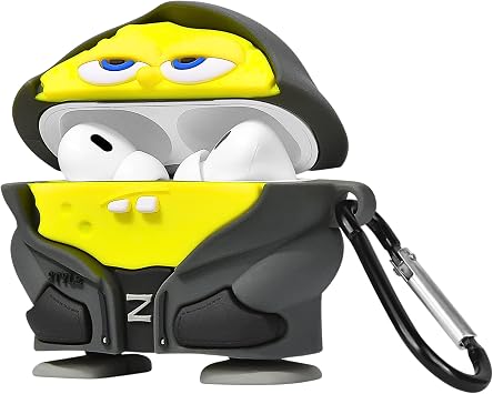 AirPods Pro 3. Nesil Uyumlu Fig rl  Darbe Emici ve Koruyucu Silikon Kulakl k K l f  Hoodie S nger Bob
