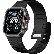 Ouwegaga Magnetic Silicone Watchband Compatible with Apple Watch Bands for Men 44mm 46mm 42mm 45mm 49mm, Waterproof Sport Strong Magnet Strap for Apple Watch Series 11 Ultra 3 2 SE 10 9 8 7 6 5 4 1