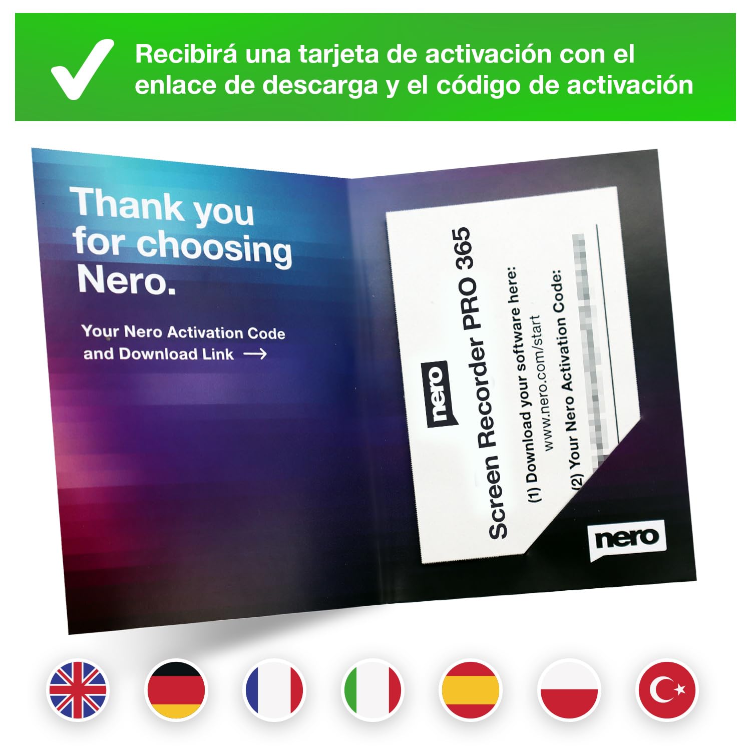 Nero Screen Recorder PRO 365 | Grabación de pantalla en PC | 4K | Grabar vídeo, audio, webcam | Crear tutoriales, Gameplays | Licencia anual | 1 PC | Windows 11 / 10