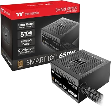 Thermaltake Smart BX1 650W 80PLUS Bronze Certified PC Power Supply Unit PS-SPD-0650NNFABJ-4 PS1401