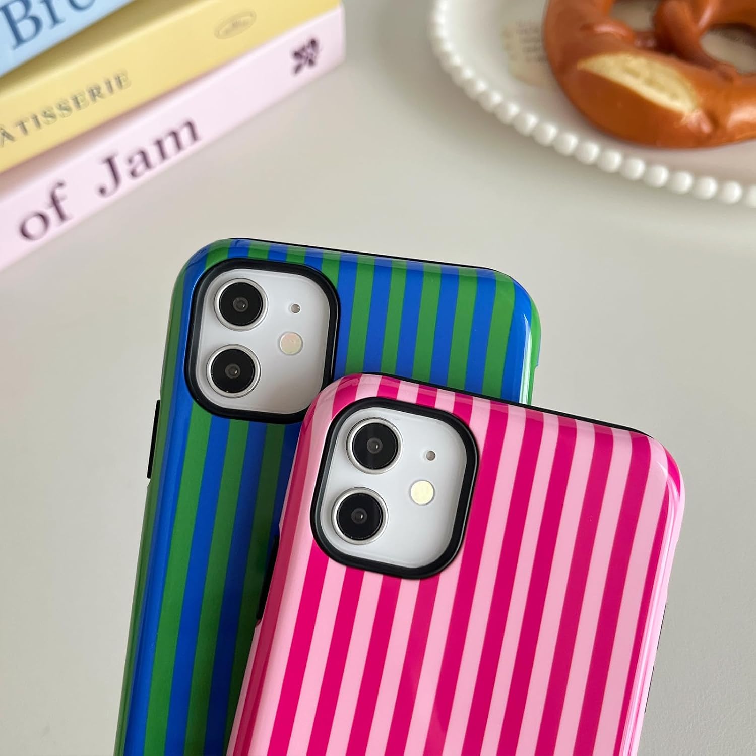 Longlayss Compatible with iPhone 12/12 Pro Case Cute Striped Phone Case image 4