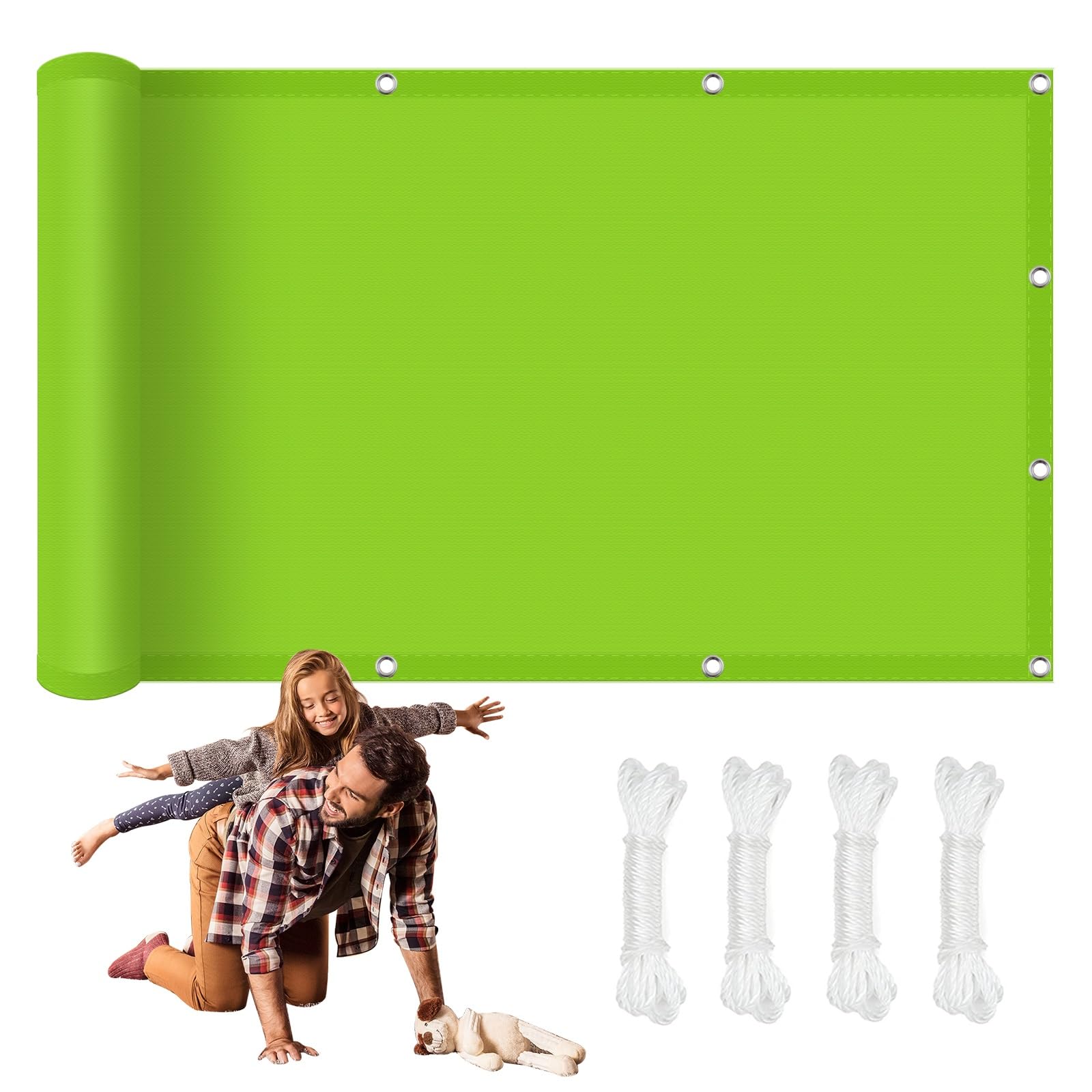 Filet de protection solaire pliable et imperméable en polyester vert tendre