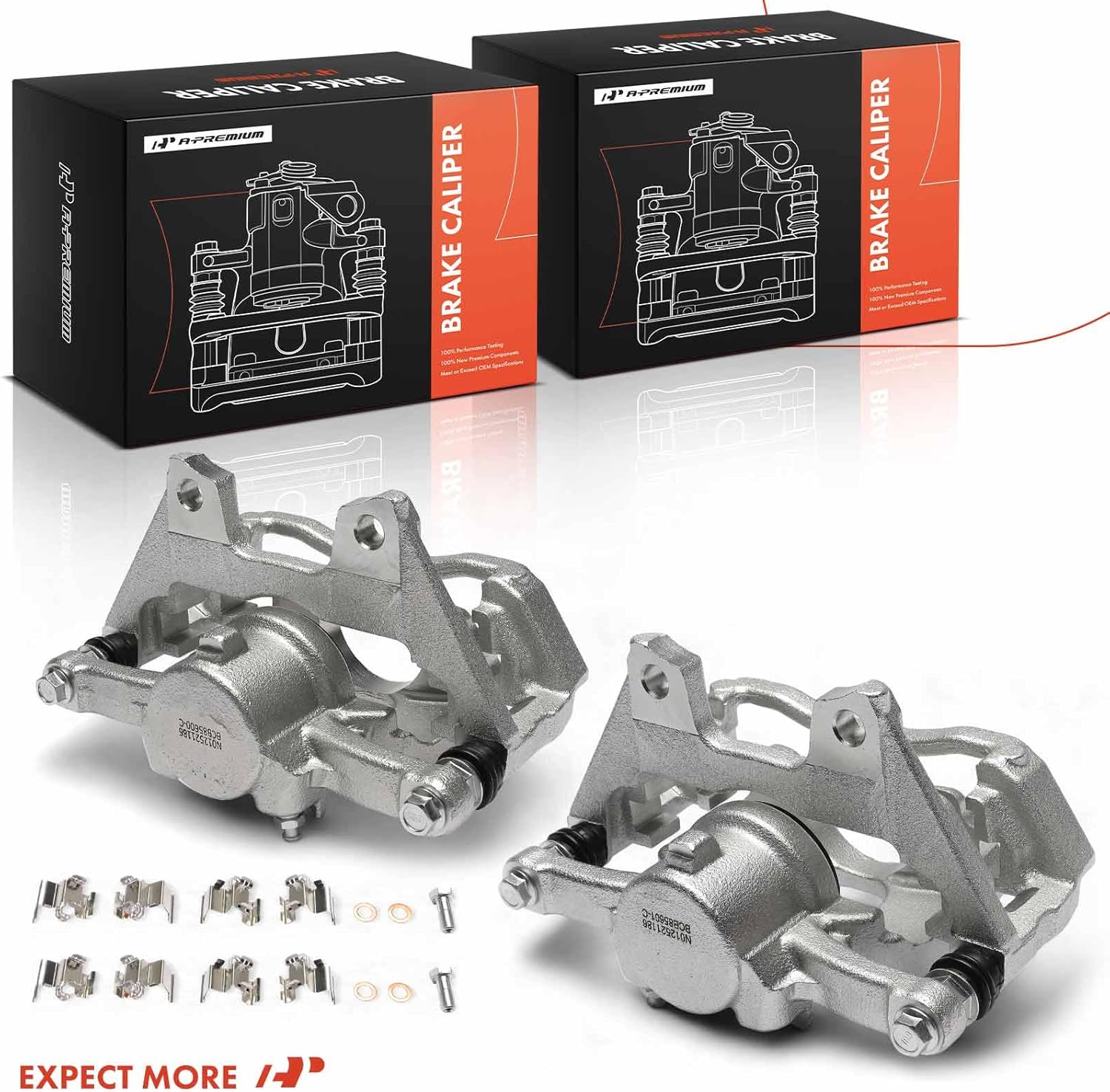 A-Premium Disc Brake Calipers Assembly with Bracket Compatible with Jeep Vehicles - JL Series Wrangler 2018-2023, with Heavy Duty Brakes, Rear Driver and Passenger Side