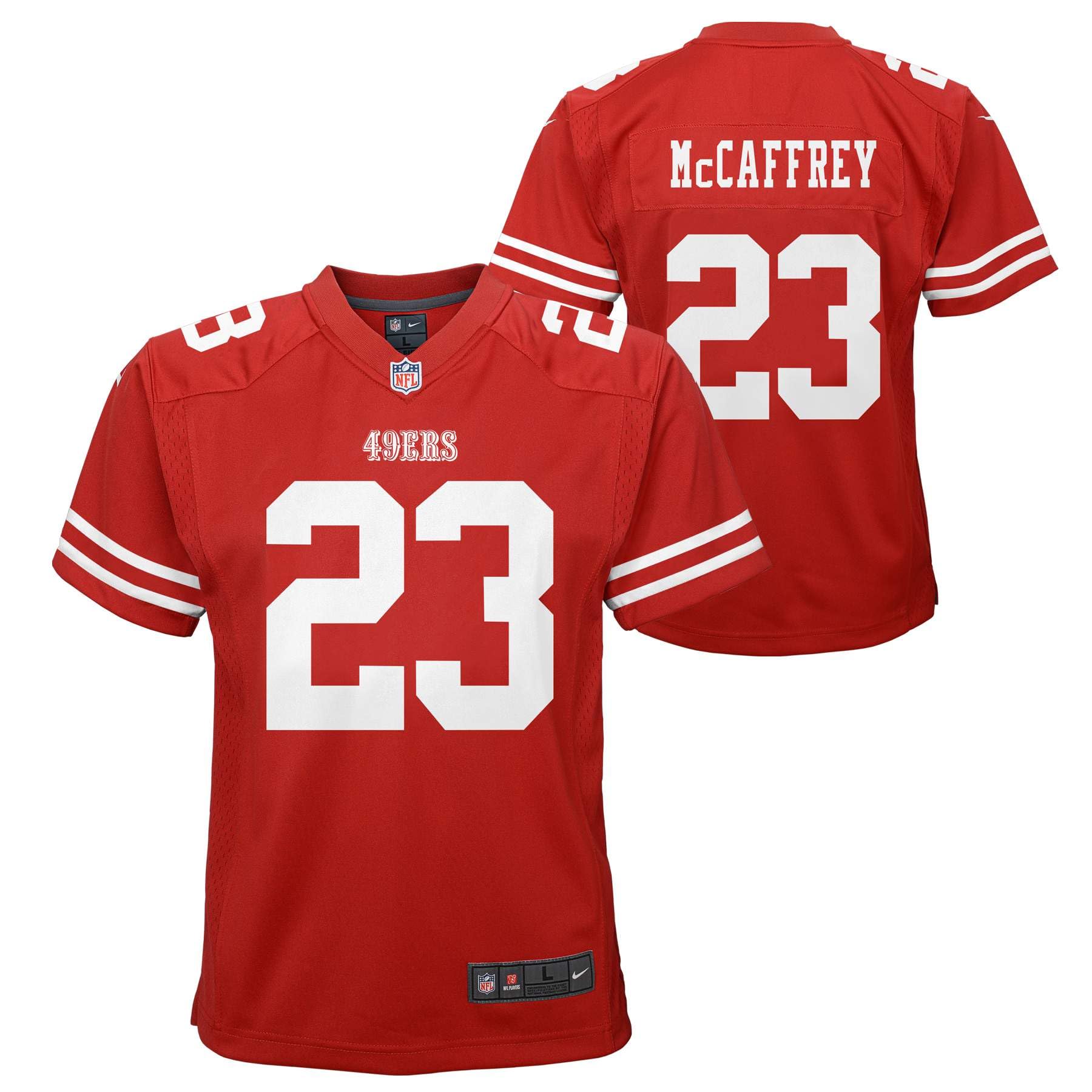 Nike Christian McCaffrey #23 San Francisco Game Day Replica Player Jersey - Youth Boys (8-20)