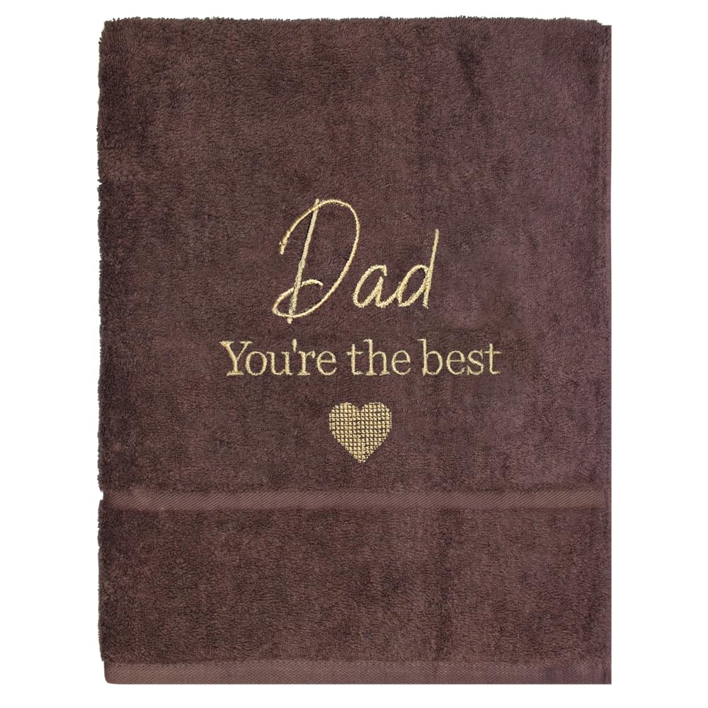 TeddyT's Personalised Grandad & Dad Gift Message Chocolate Brown Hand Towel (Dad Hand Towel)