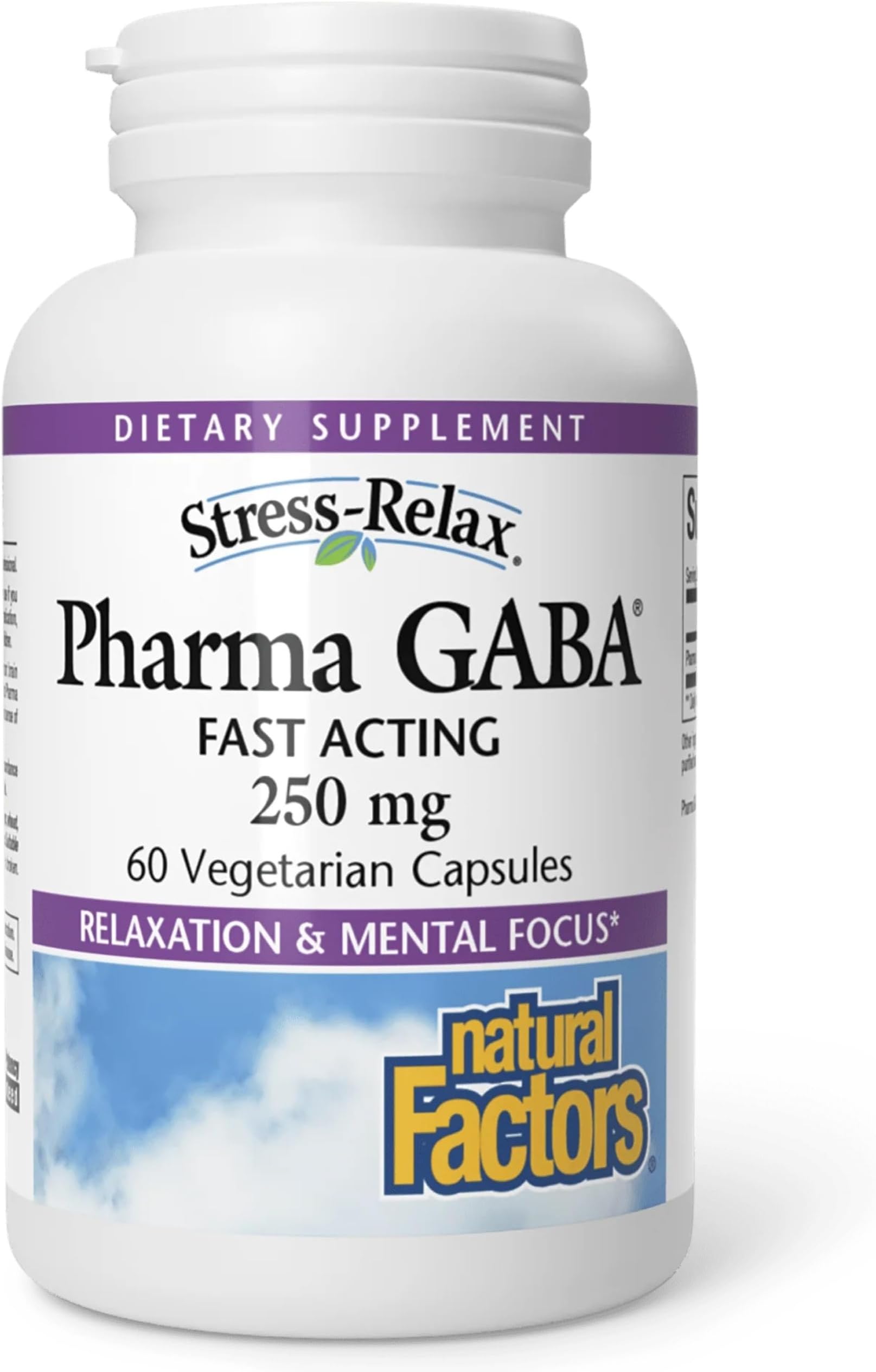 Natural Factors, Stress-Relax, Pharma Gaba,250mg,60 Vegetarian Capsules