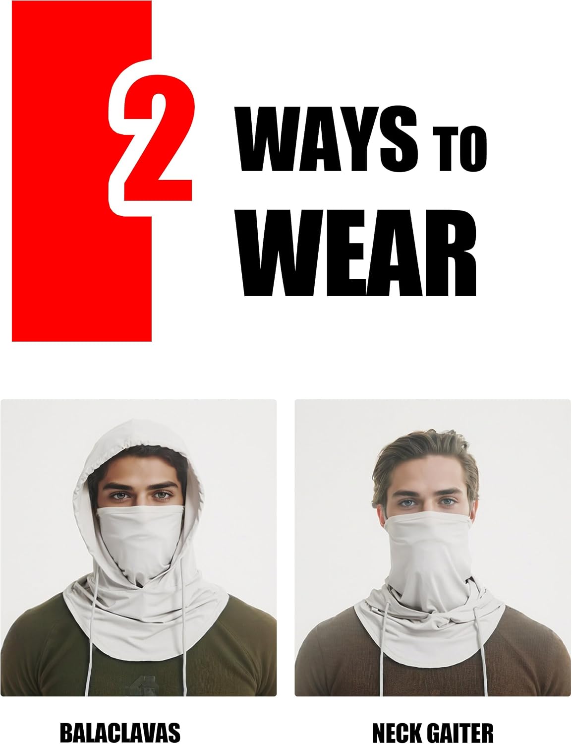 Balaclava Face Mask, UV Protection Lightweight & Quick-Drying Full Head and Neck Full Cover for Men Women Outdoors Activities image 3