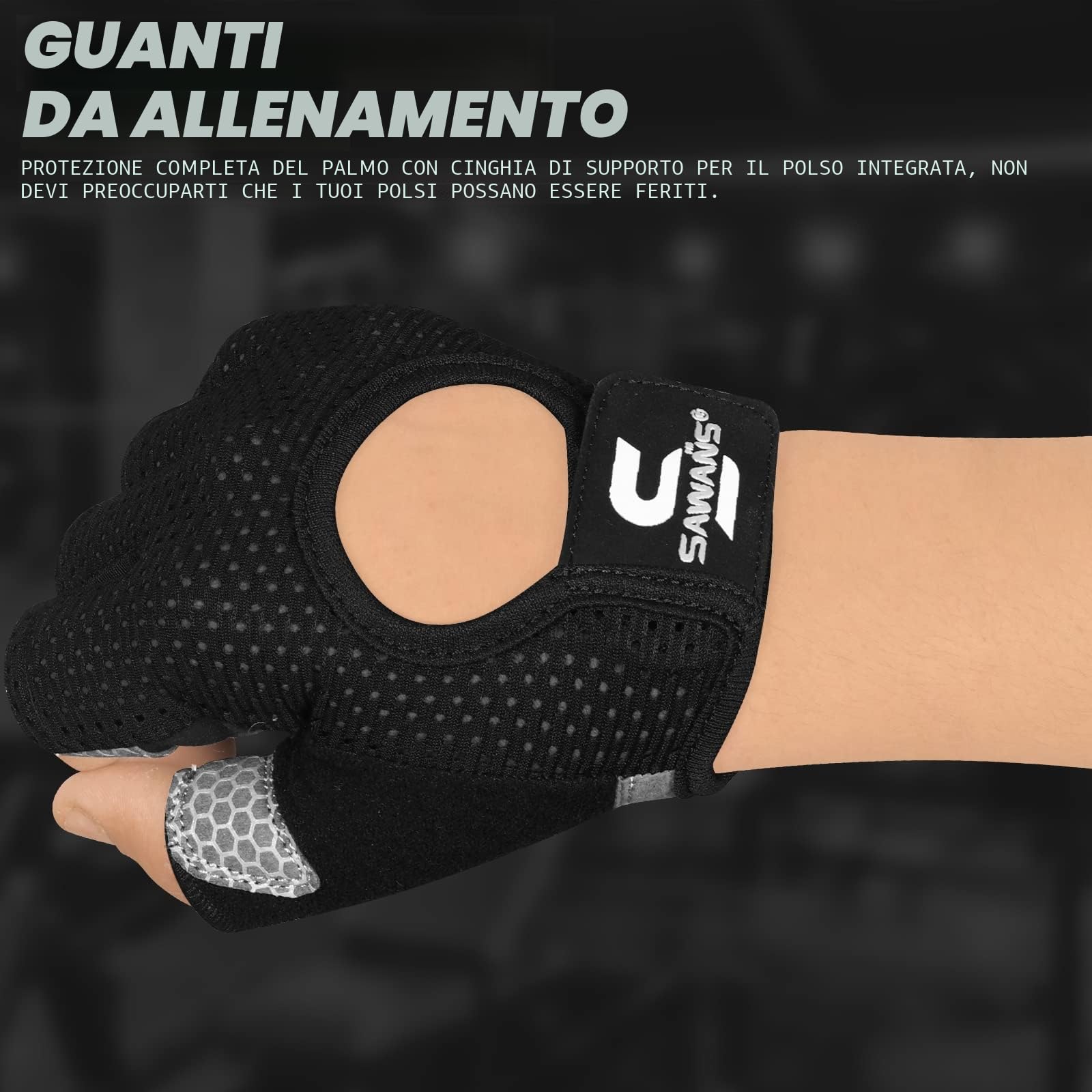 SAWANS Guanti da palestra antiscivolo in silicone per fitness ciclismo trazioni