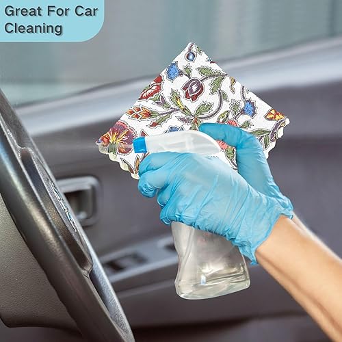 Miniatura 7 de Toallas de cocina de microfibra con estampado de cachemira india étnica, de secado rápido, paquete de 6 trapos para baño, café