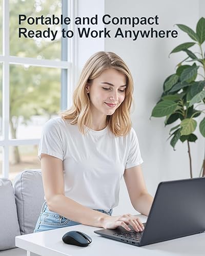 Miniatura 7 de Mouse inalámbrico USB para computadora portátil, Mac, mouse inalámbrico de 2.4 GHz con 6 botones, 5 niveles ajustables 4000 DPI, mouse óptico