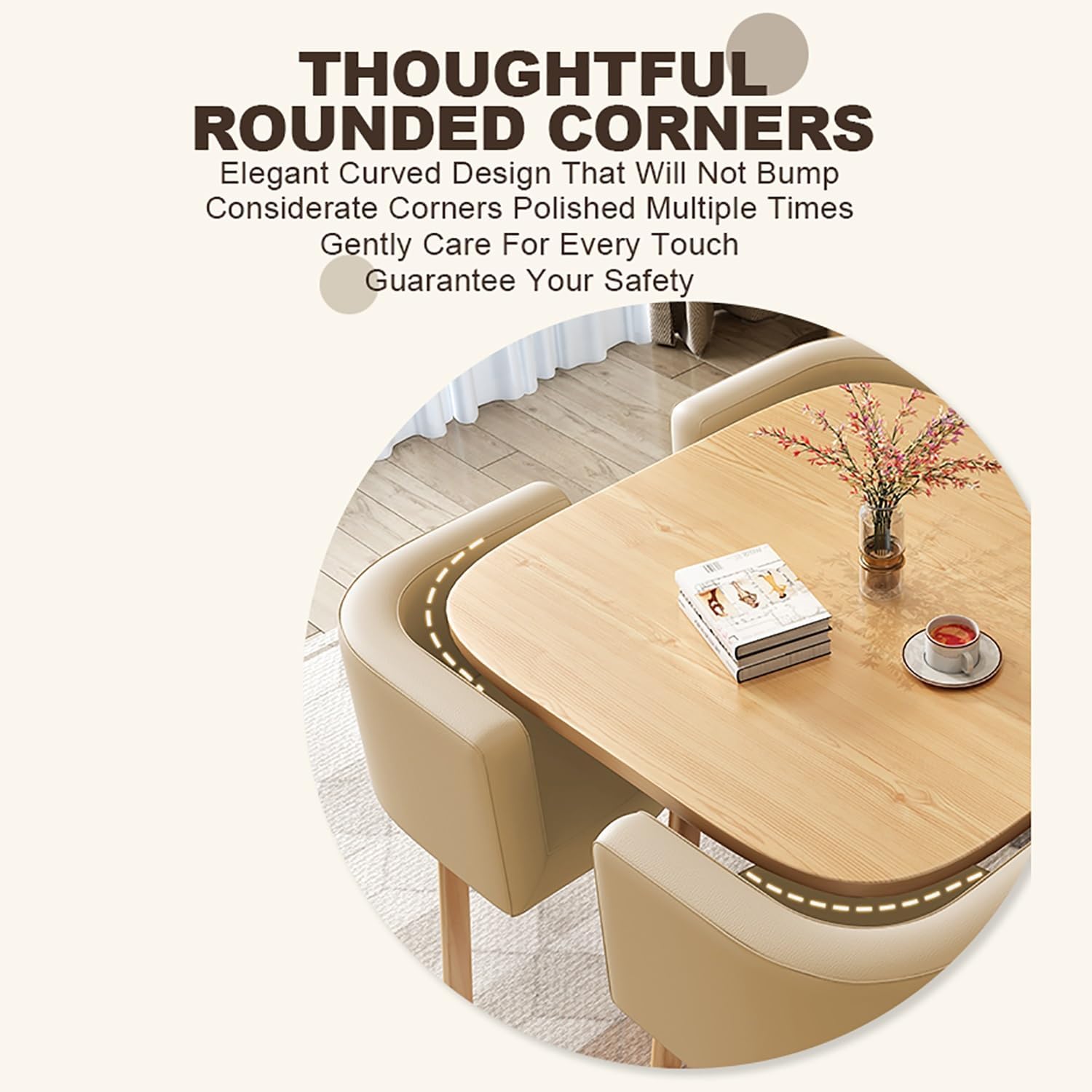 Modern Reception Table and Chair Set - Square Negotiation Table with 4 Chairs for Living Room Kitchen Office - Stylish Desk and Chair Combination for Elegant, Yellow-80X80X75Cm