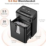 Bonsaii 12-Sheet Micro Cut Paper Shredder for Home Office, Heavy Duty Paper Shredder with 5.5 Gallon Pull-Out Bin, P-4 Security Level – Shreds Paper, CD, Credit Card, for Home Office Use(C282-B)