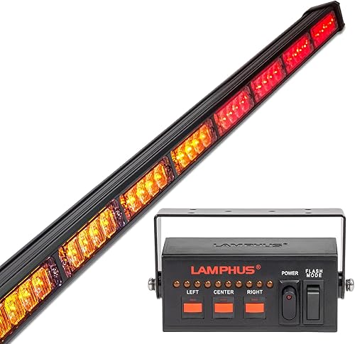 Miniatura 34 de LAMPHUS SolarBlast SBLS104 barra de luces LED de alerta de emergencia e indicación de tránsito, 47 pulgadas, 40 W - ÁMBAR AZUL, Rojo Rojo