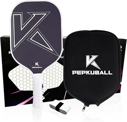Miniatura 21 de Juego de palas de pickleball con superficie de fibra de vidrio, palas de pickleball con raquetas de bola de pepinillo para hombres y mujeres